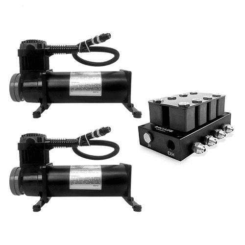 2x Compresor de Aire HKI Premium 444C + Bloque de 8 Electroválvulas
