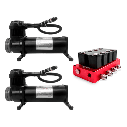 2x Compresor de Aire HKI Premium 444C + Bloque de 8 Electroválvulas