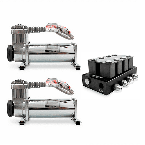 2x Compresor de Aire HKI Premium 444C + Bloque de 8 Electroválvulas
