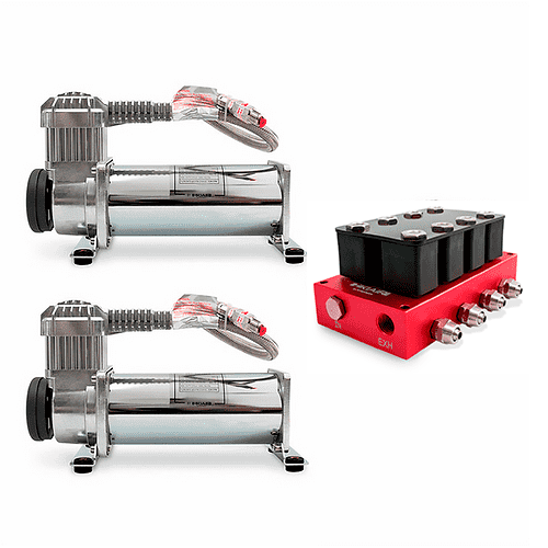 2x Compresor de Aire HKI Premium 444C + Bloque de 8 Electroválvulas