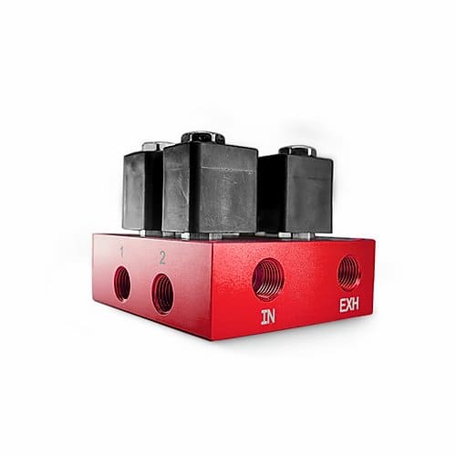RF-4 + Bloque de 4 Electroválvulas + Manómetro de Aire Digital 2en1