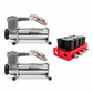 2x Compresor de Aire HKI Premium 444C + Bloque de 8 Electroválvulas