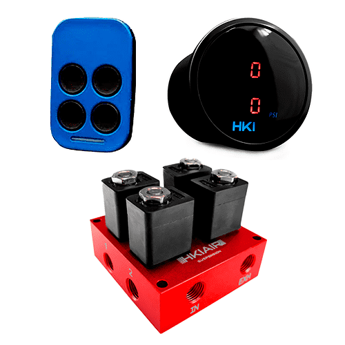 RF-4 + Bloque de 4 Electroválvulas + Manómetro de Aire Digital 2en1